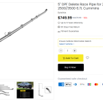 5 DPF Delete Race Pipe for 2019 2022 Ram 2500 3500 6.7L Cummins
